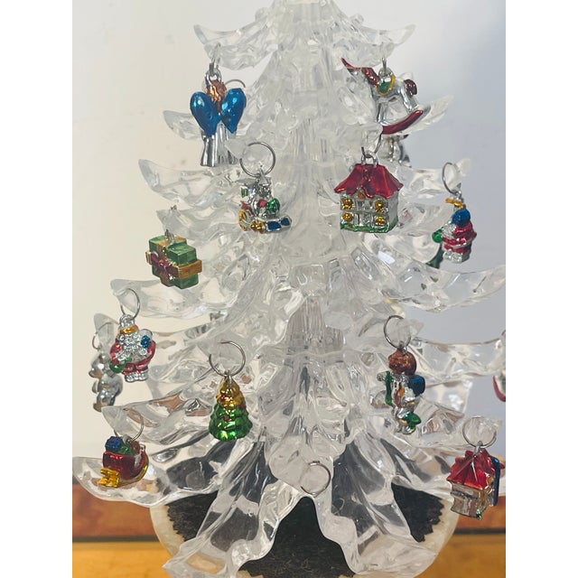 1960s Vintage Mini Christmas Tree With Miniature Ornaments For Sale - Image 5 of 5