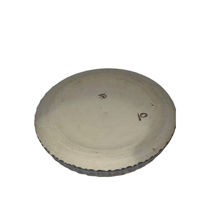 Contemporary Vintage Studio Pottery Catchall Dish, Oxblood and Crackle Celadon Split Glaze, Signed For Sale - Image 3 of 5