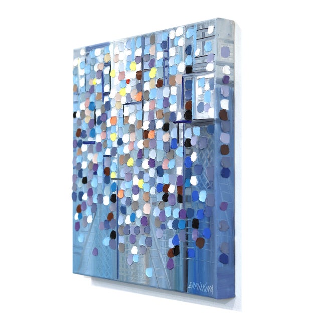 Abstract Between Streets - Original Abstract Textured Impasto Oil Painting on Canvas by Ekaterina Ermilkina For Sale - Image 3 of 8