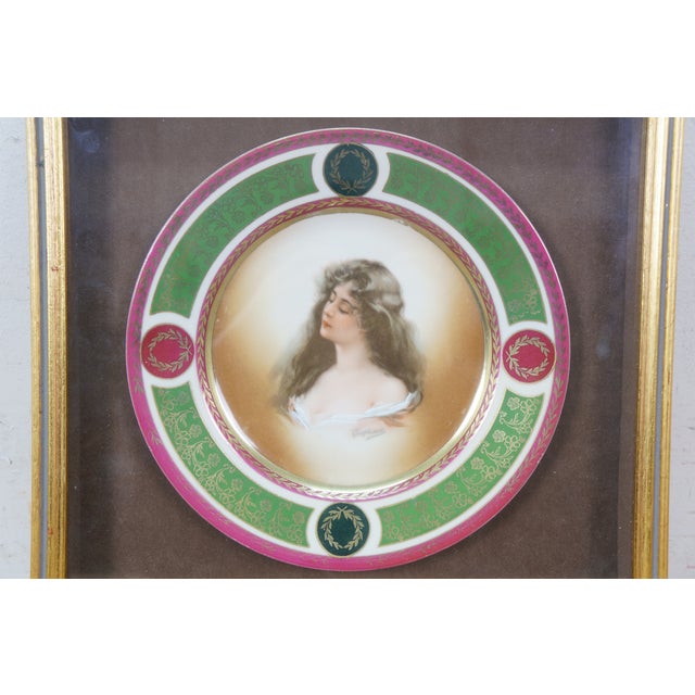 Antique Royal Vienna Mz Austria Constance Portrait Shadow Box Plate For Sale - Image 6 of 10