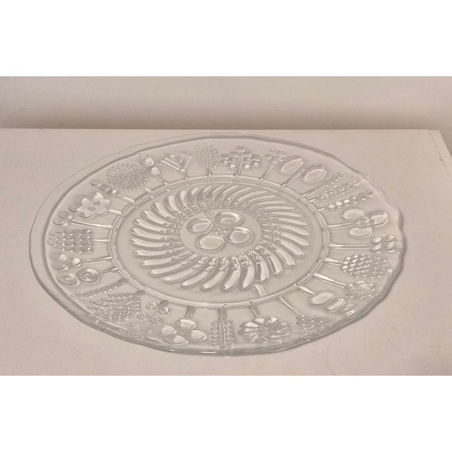 Mid-Century Modern 1960s Arabia Finland Flora Crystal Serving Platter by Oiva Toikka For Sale - Image 3 of 4