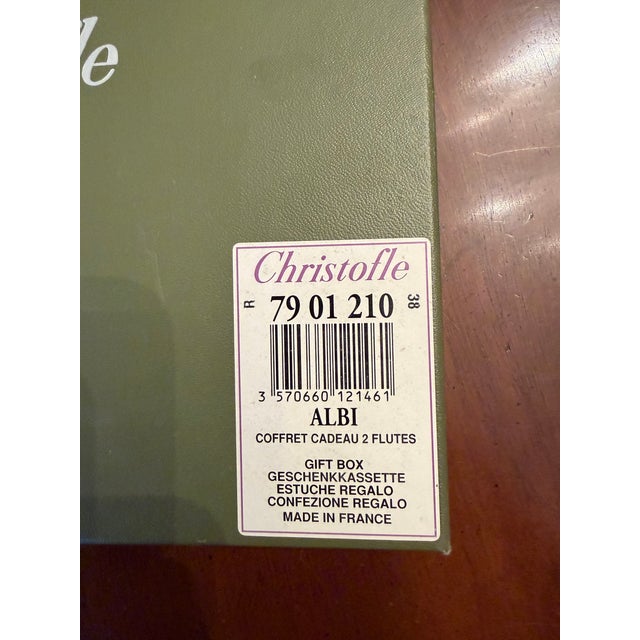 Christofle Modern Christofle Albi Coffret Cadeau 2 Flutes with Gift Box For Sale - Image 4 of 11