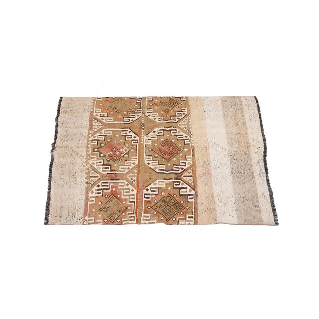 Vintage Washed Out Decorative Rug - 3`11″ X 4`6″ For Sale - Image 4 of 6