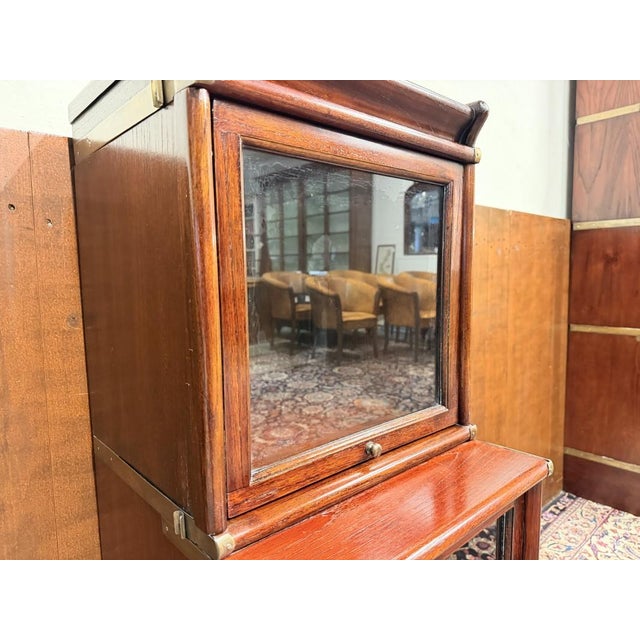 Glass Low English Bookcase from Globe Wernicke For Sale - Image 7 of 12