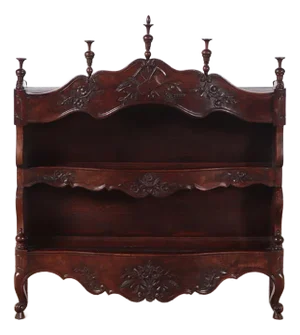 Antique French Louis XV Walnut Wall Display Cabinet