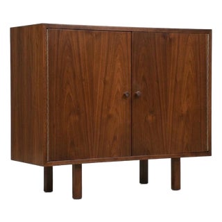 1960s Refinished 36” Walnut Mid Century Credenza Chest For Sale