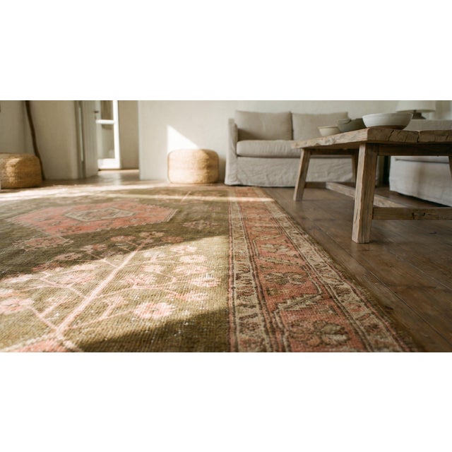 Taupe 1920s Tan Taupe Medallion Antique Central Asian Khotan Carpet 5'6" X 11'2" Knotted Wool Rug For Sale - Image 8 of 8