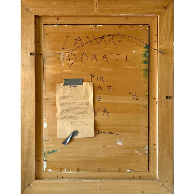 Lazzaro Donati, Italian Modernist Surrealist Woman Colorful Oil Painting Lazzaro Donati, 1961 For Sale - Image 9 of 17