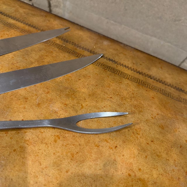 Kalmar Kalmar Post-Modern Designs Stainless Steel Cutlery Carving Set 3 Pieces Italy For Sale - Image 4 of 17