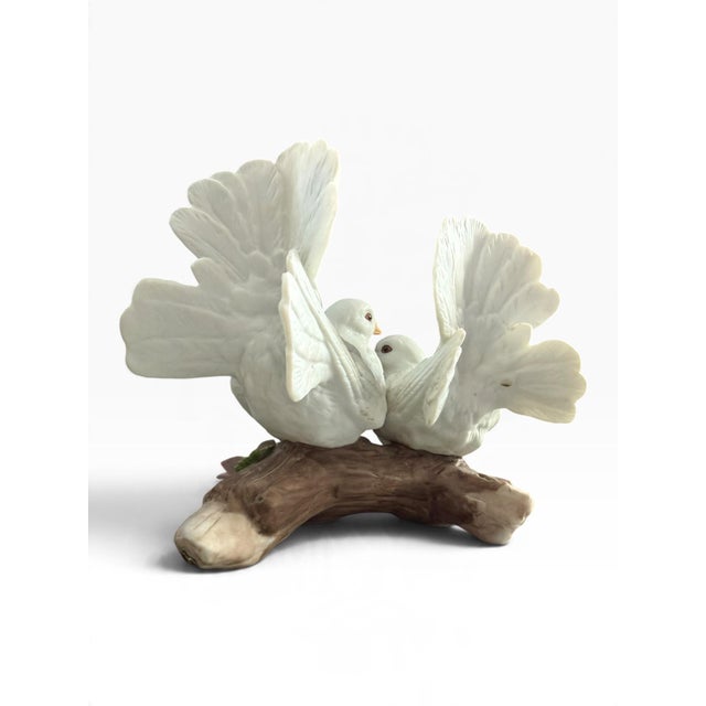 Homco Courtship Doves #1453 | Vintage Ceramic Love Birds With Flowers For Sale In Portland, ME - Image 6 of 7