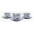 Royal Copenhagen Denmark 2162 Plain Blue Fluted Flat Cup & Saucer Set of 3 For Sale