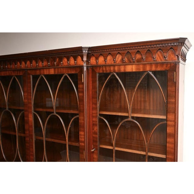 Antique Georgian Breakfront Bookcase, 1950s For Sale - Image 6 of 11