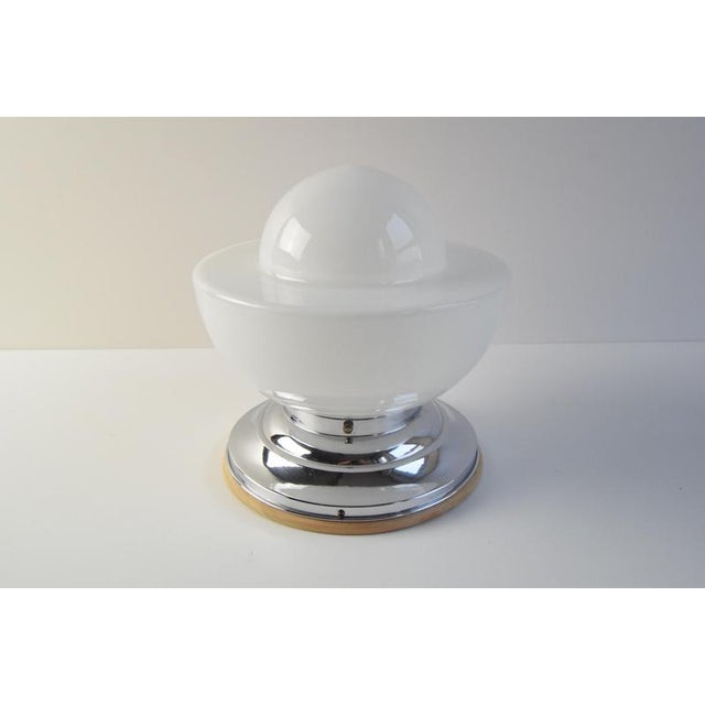 Silver Art Deco Ceiling Lamp, 1930s For Sale - Image 8 of 15