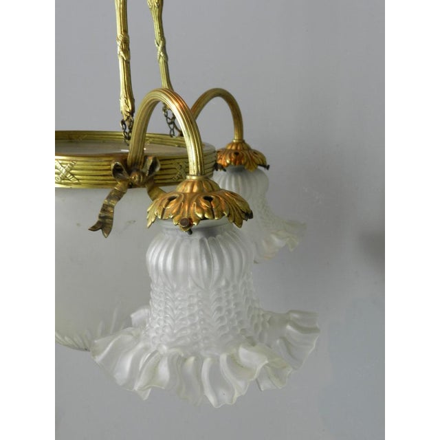 1930s French Three Arm Ceiling Light, 1930s For Sale - Image 5 of 12