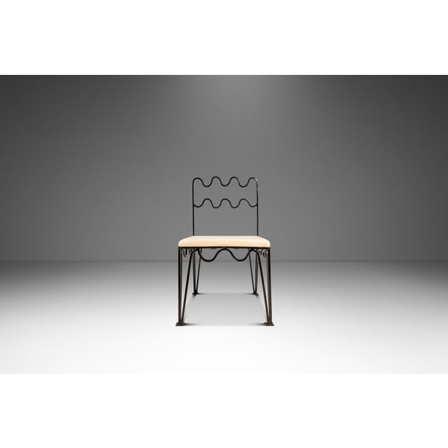 2000 - 2009 Set of Two (2) Méandre Side Chairs in Wrought Iron Inspired by Jean Royère Produced by Design Frères, Usa, C. 2000s For Sale - Image 5 of 18