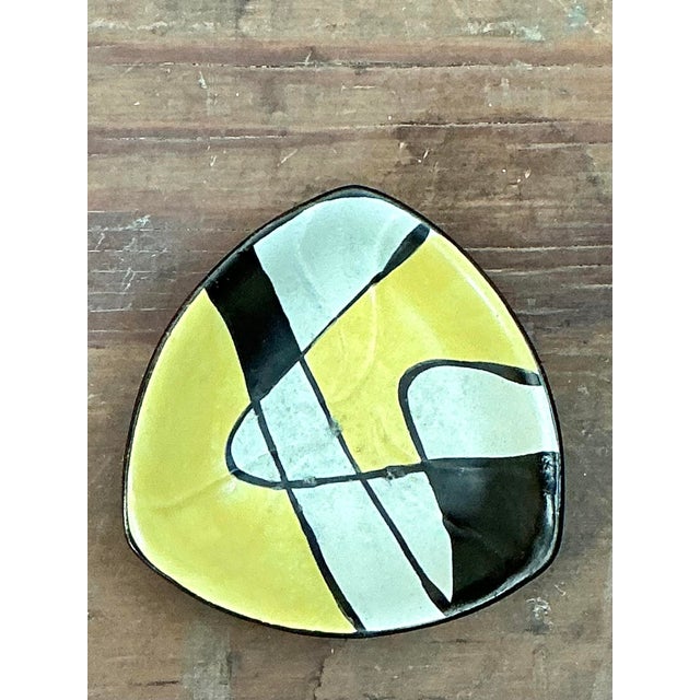 Mid-Century Modern Vintage West German Hand Painted Bowl For Sale - Image 3 of 12