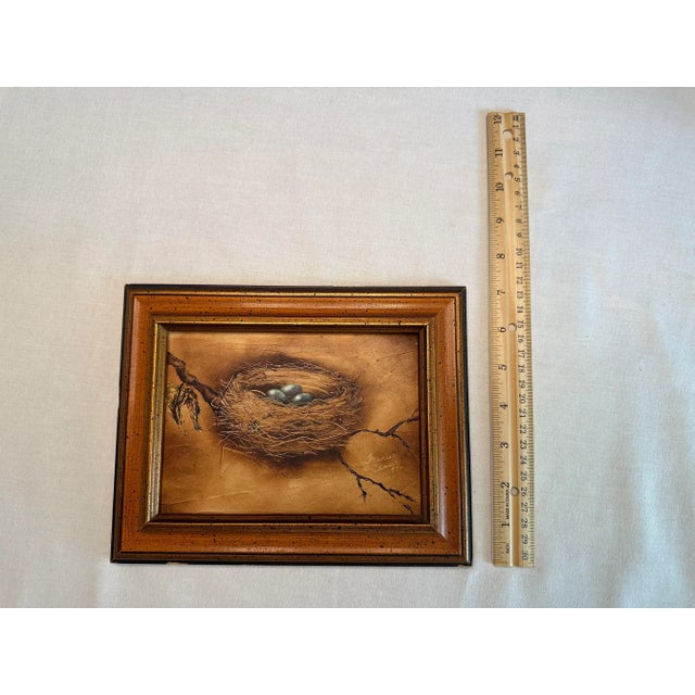 Impressionist Birds Nest Still Life Framed Original Oil Painting For Sale - Image 9 of 11