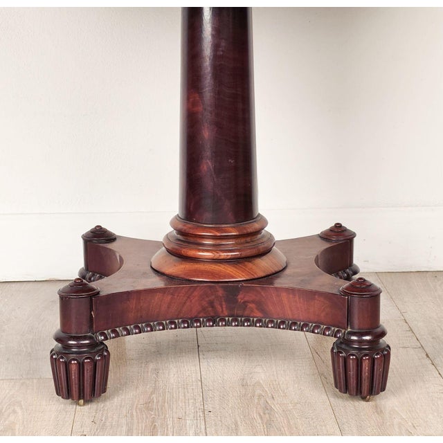 Late Regency Period Mahogany Pedestal Game Table, England Circa 1825 For Sale - Image 9 of 11