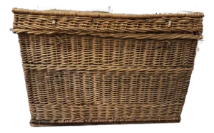 1940s French Wicker Travel Trunk