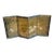 Vintage Asian-Inspired Four-Panel Tabletop Folding Screen With Cranes & Bamboo Designs. For Sale