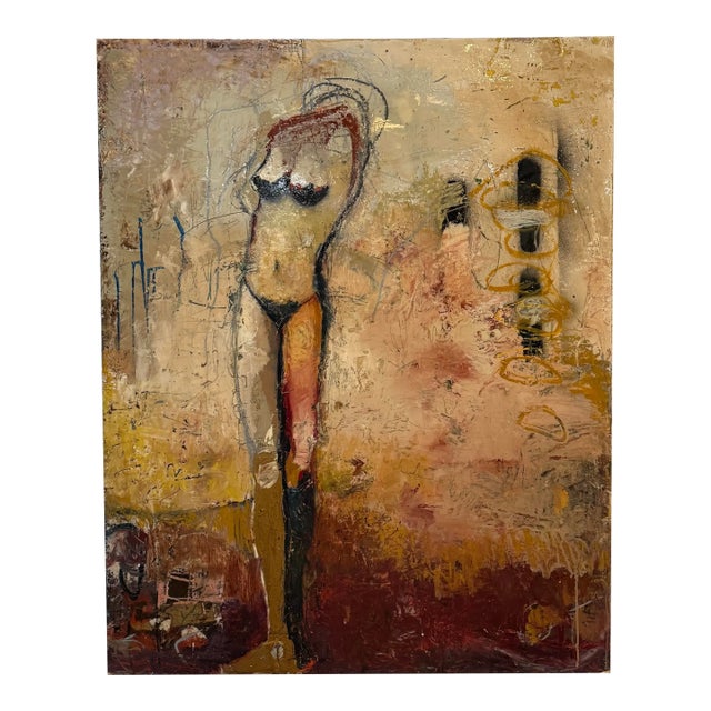 Jylian Gustlin "What Is Truth" Mixed Media Painting, 2002 For Sale