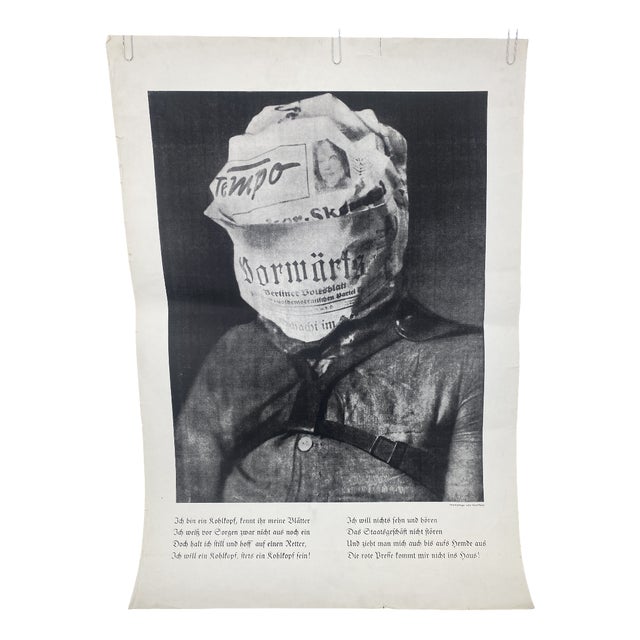John Heartfield, Those Who Read Bourgeois Newspapers Will Become Blind and Deaf, Away with the Stupefaction Bandages!, 1969, Print For Sale