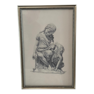 Framed Drawing by Dwight Deworge Williams | "Innocence Protected by Fidelity" | Artist Letter Includ
