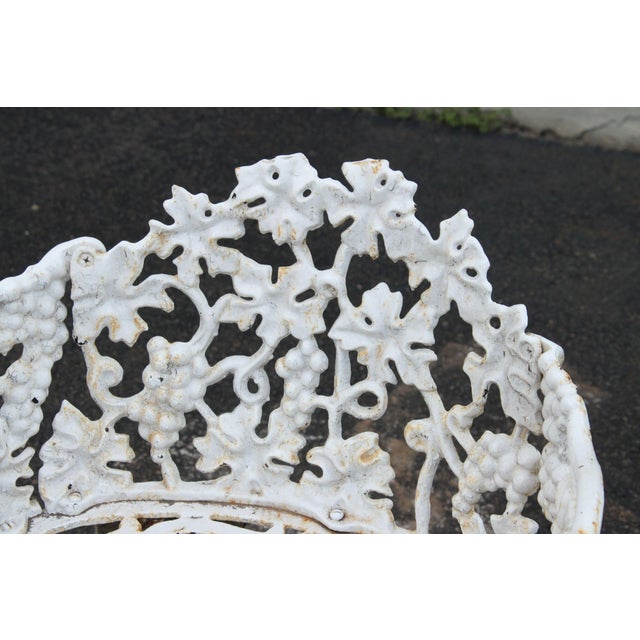 Mid 20th Century Victorian Style Pair Cast Iron Grapevine Leaves Garden Chairs, Pair For Sale In Philadelphia - Image 6 of 12