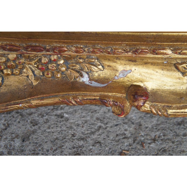 Vintage Baroque Style Reclining Female Nude Oil Painting Divan Cherub Framed 38" For Sale - Image 12 of 12