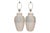 A pair of postmodern urn shaped table lamps made of plaster. Shoulders are embossed with a textured pattern of green and...