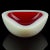 Vintage Seguso Murano Deep Red Opal White Alabastro Italian Art Glass Triangle Shaped Bowl For Sale In Orlando - Image 6 of 7