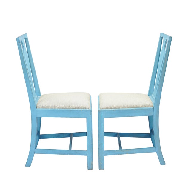 Pair of Painted Academic Revival Slip Seat Side Chairs, 1940 For Sale - Image 4 of 14