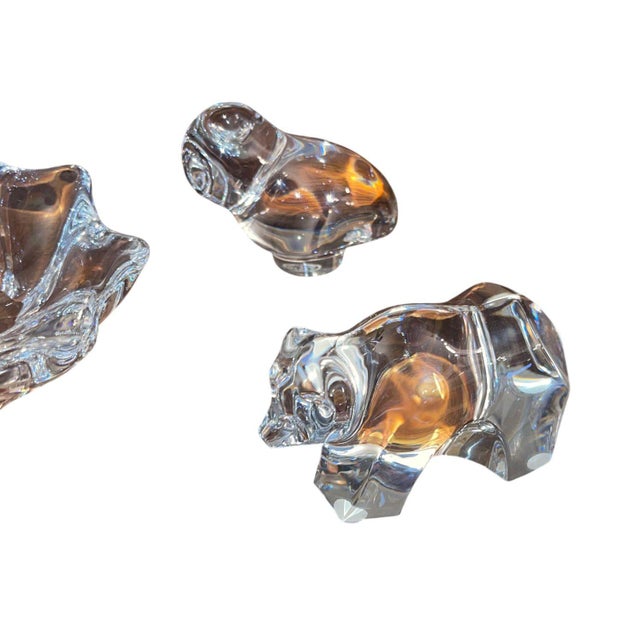 Late 20th Century Set of Five Baccarat Crystal Animal Figures & Bowl. Late 20th Century. For Sale - Image 5 of 7