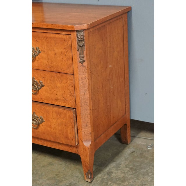 Henredon Late 20th Century Henredon French Provincial Large 9 Drawer Dresser – Louis XVI Style Walnut, Mid-Century American Fine Furniture For Sale - Image 4 of 9