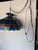 American 1970s Geometric Stained Glass Pendant Light Fixture For Sale - Image 3 of 6