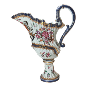 Large Antique Samson Porcelain Armorial Crest Ever Jug Pitcher