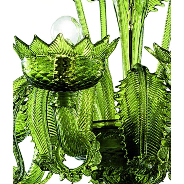 Green Contemporary Greeen Murano Glass Chandelier For Sale - Image 8 of 11