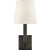 Square Tube Single Sconce in Bronze with Linen Shade Designer: Chapman & Myers Finish: Bronze Height: 14.25" Width: 6.25"...