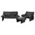 Black Vintage Sofa Set attributed to de Sede, 1980s, Set of 3 For Sale - Image 8 of 8