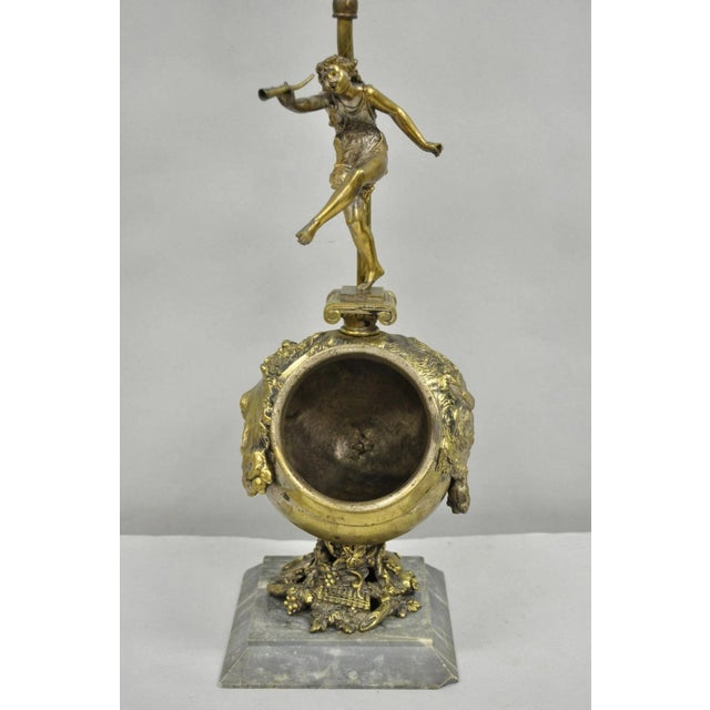 Antique French Renaissance Bronze Figural Game Hunting Lion Desk Table Lamp For Sale - Image 14 of 14