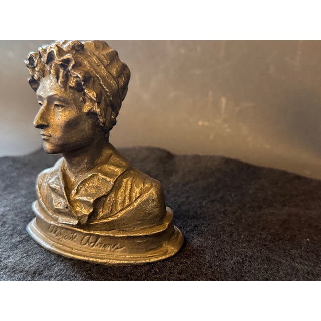 Amy Kann & c.a. Stigliano Abigail Adams Pewter Bust 1980 Vintage Americana Art For Sale - Image 4 of 12