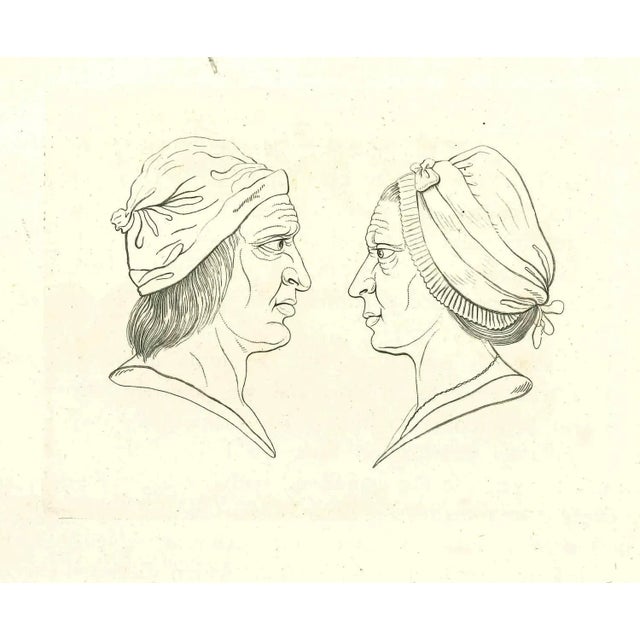 Portrait is an original artwork realized by Johann Caspar Lavater (1741 - 1801). Original Etching from J.C. Lavater's...