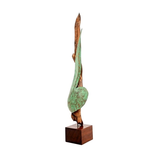 Mid-Century Modern Vintage Bronze and Driftwood Sculpture by A. Altmann For Sale - Image 3 of 8