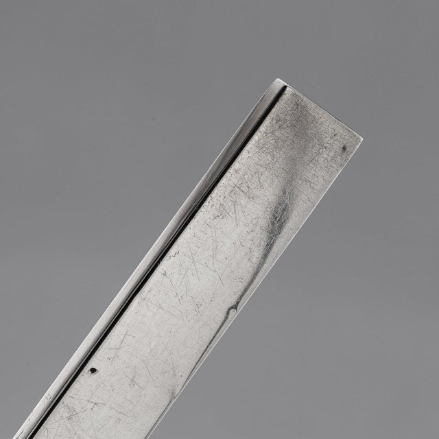 Antique British Silver Weighted Ruler by John Gloag Murdoch, 1910 For Sale - Image 3 of 15