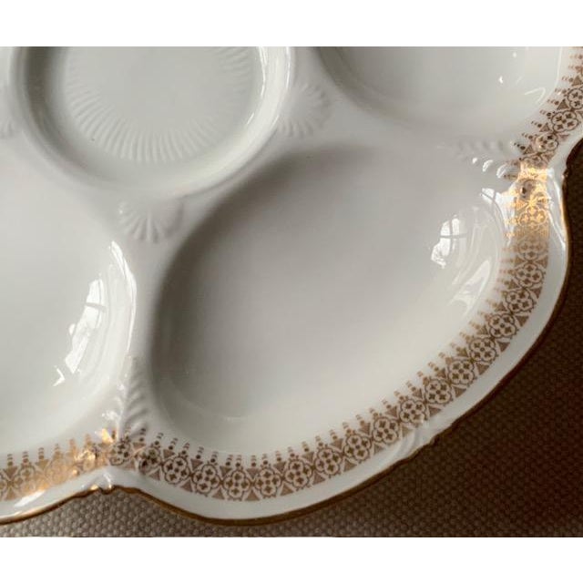 White Antique Cauldon England Oyster Plate For Sale - Image 8 of 14