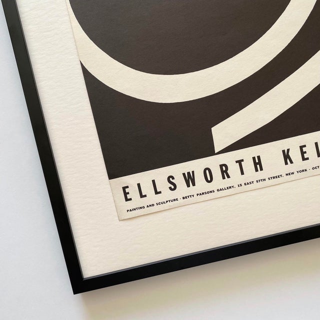 Ellsworth Kelly Vintage 1959 Mid Century Modernist Lithograph Print " Running White " Framed Minimalist Exhibition Poster For Sale - Image 9 of 18