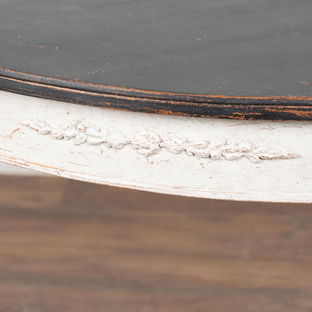 Wood 19th Century Swedish Gustavian Pair of Demi Lune Side Tables Consoles For Sale - Image 7 of 11