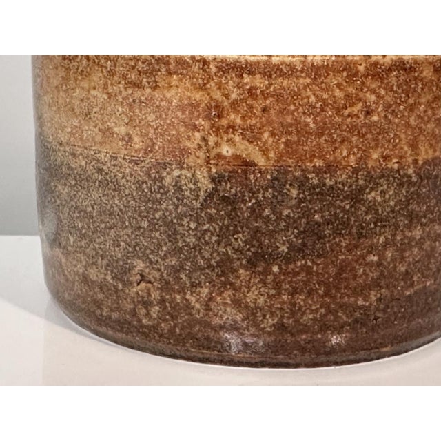 Earth Glazed Studio Ceramic Art Vase from Omega, 1980s For Sale - Image 9 of 12