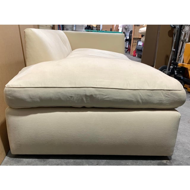 Contemporary Cream Linen 'Right Back' Sofa by Waldo Fernandez For Sale - Image 18 of 18