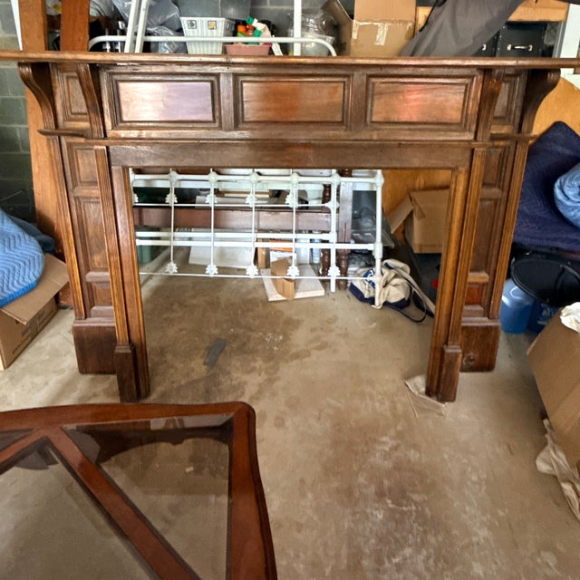 Wood Antique Edwardian Mantel For Sale - Image 7 of 12